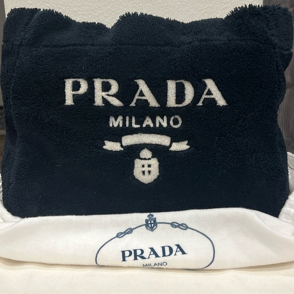 Prada terry black tote